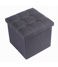 Pouff Puff Pouf Contenitore Imbottito Portaoggetti Seduta Grigio 30x30x30cm 79422         