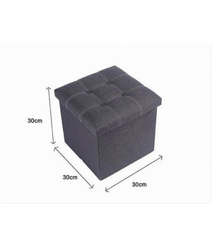 Pouff Puff Pouf Contenitore Imbottito Portaoggetti Seduta Grigio 30x30x30cm 79422         