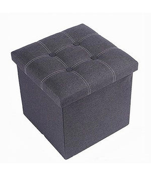 Pouff Puff Pouf Contenitore Imbottito Portaoggetti Seduta Grigio 38x38x35cm 79424         