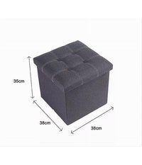 Pouff Puff Pouf Contenitore Imbottito Portaoggetti Seduta Grigio 38x38x35cm 79424         