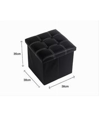 Pouff Puff Pouf Contenitore Imbottito Portaoggetti Seduta Nero 38x38x35 Cm 79429         