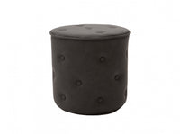 1 pouff in ecopelle grigio con bottoni  misure l.40 h.40 p.40
