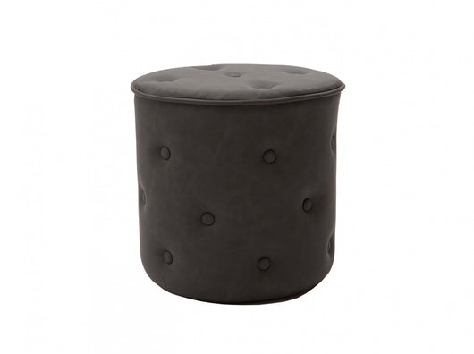 1 pouff in ecopelle grigio con bottoni  misure l.40 h.40 p.40
