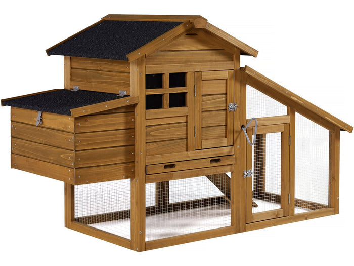 Pollaio "Clochette" con nido in legno - Marrone