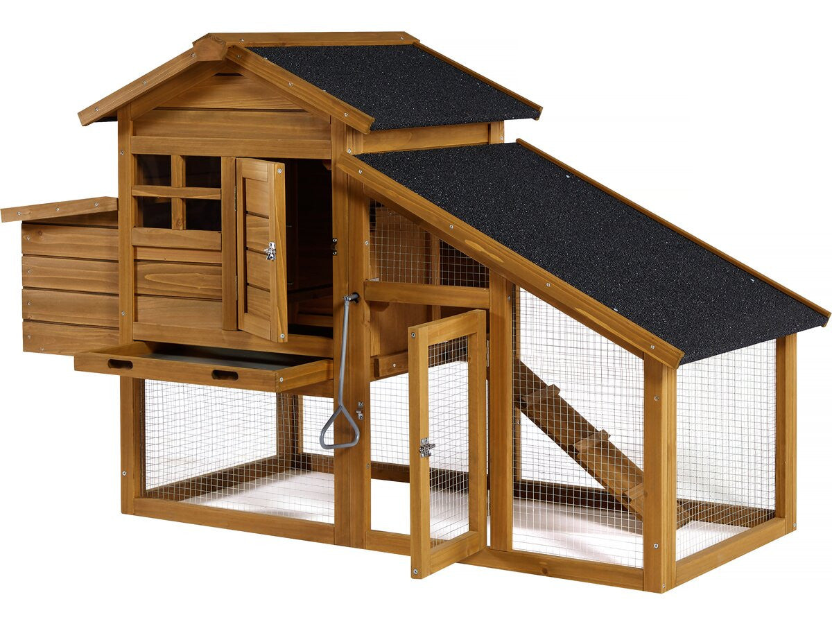 Pollaio "Clochette" con nido in legno - Marrone