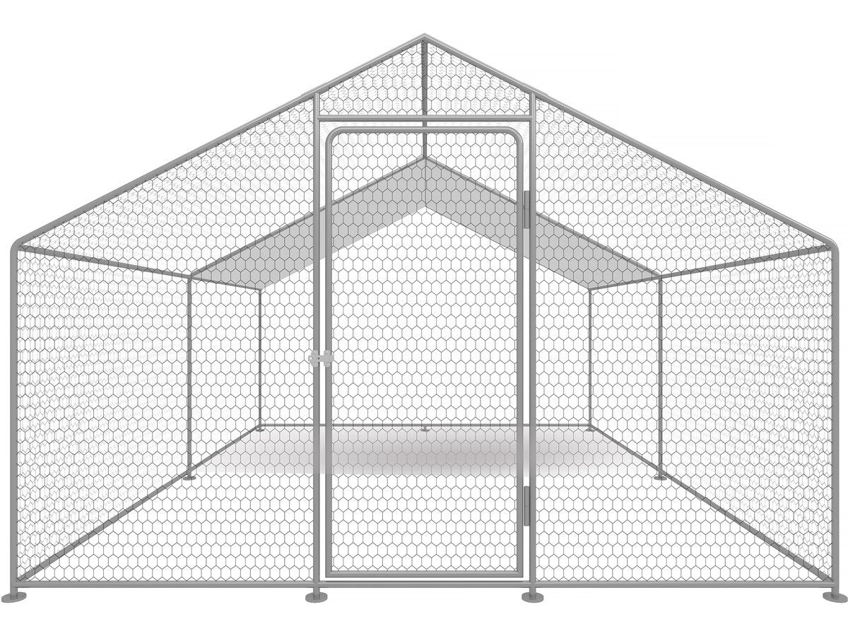 Recinto per galline 9 m² rete metallica 3 x 3 x 2 M acciaio zincato