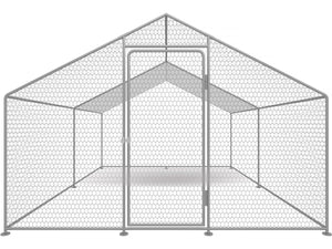 Recinto per galline 9 m² rete metallica 3 x 3 x 2 M acciaio zincato