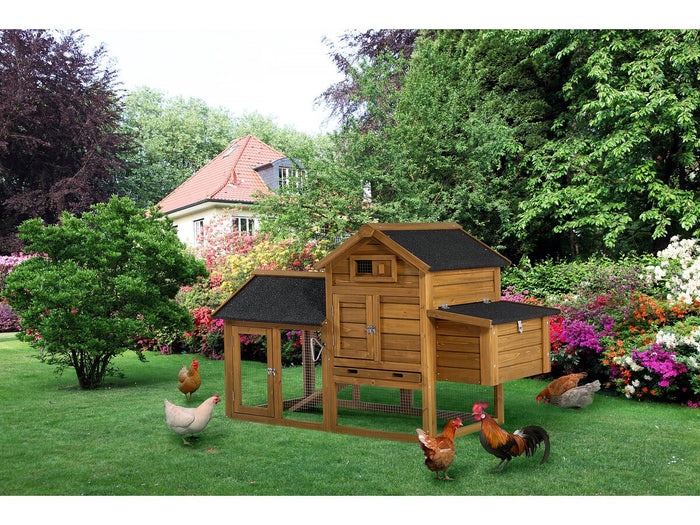 Pollaio "Poulette" con cassetta nido in legno - Marrone