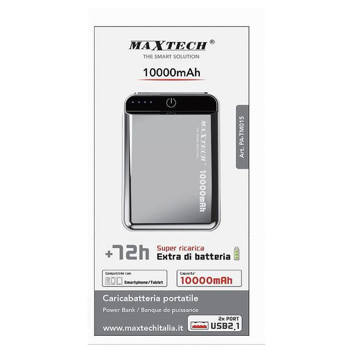Power Bank 10000 Mah 2xusb 2.1a Super Ricarica Caricabatteria Portatile Pa-tm015         