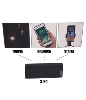 Power Bank 10000mah Carica Batteria Portatile 3 Uscite Usb Per Smartphone Q-t67         