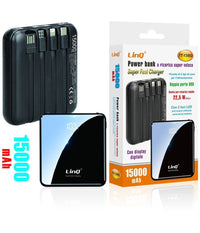 Power Bank Con Ricarica Super Veloce 22.5w 15000mah Display Lcd 4 Cavi Tt-13802         