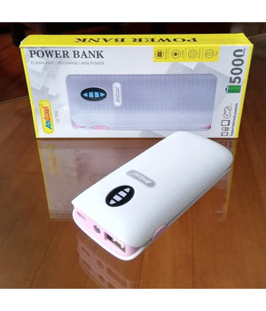 Power Bank Portatile 5000mah Con Torcia A Led 2 Porte Usb Ricarica Veloce Q-t69         