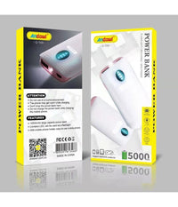 Power Bank Portatile 5000mah Con Torcia A Led 2 Porte Usb Ricarica Veloce Q-t69         