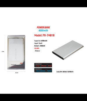 Power Bank Portatile 6000mah Per Smartphone Cellulare Tablet Maxtech Pa-tm010         