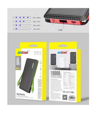 Powerbank 10000mah Q-a134 2 Cavi Connettori Micro Usb Lightning Type-c Caricatore         