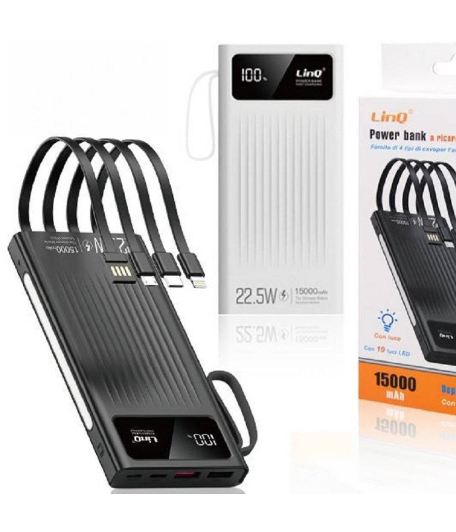 Powerbank Batteria Portatile 15000mah Ricarica Super Veloce Qc22.5w+pd20w Tt13899         