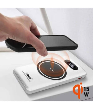 Powerbank Da 15000 Mah Con Ricarica Wireless Rapida Usb / Usb-c Con Cavi Tt15808         