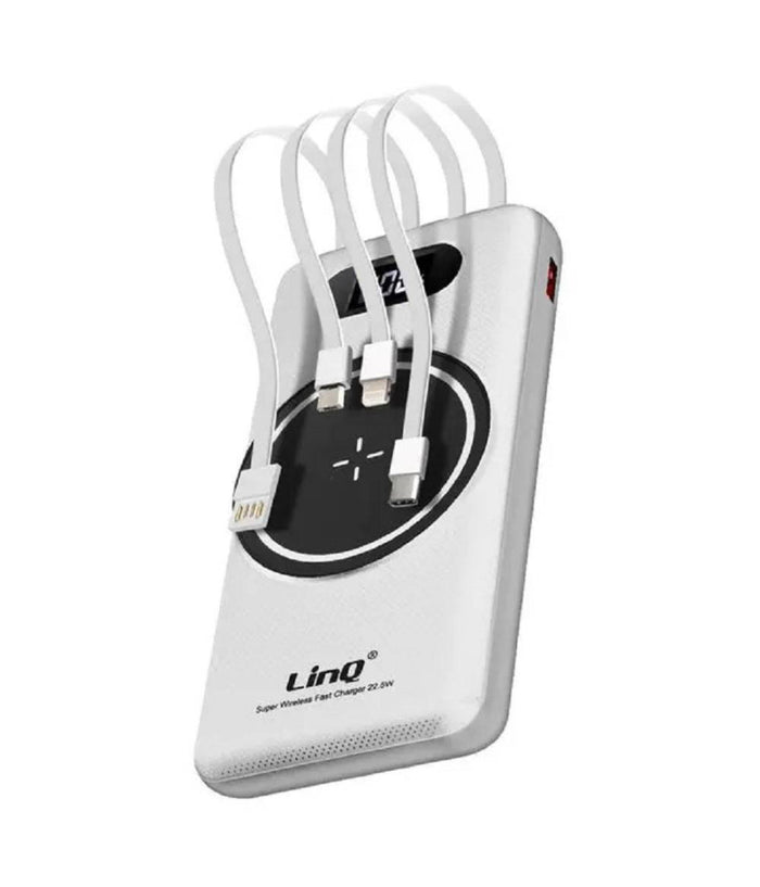 Powerbank Da 15000 Mah Con Ricarica Wireless Rapida Usb / Usb-c Con Cavi Tt15808         