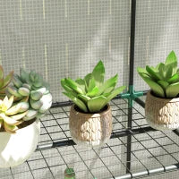 Serra da Giardino con Tetto Inclinato, 3 Mensole, 2 Porte a Rotolo e Telaio in Acciaio 144x48x152 cm Bianco