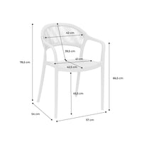 Set 4 sedie da giardino impilabili con effetto corda, rosa