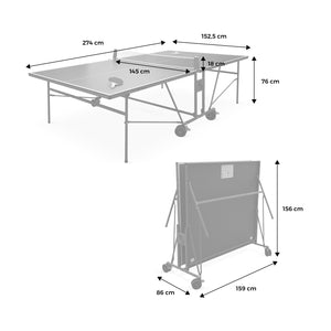 Tavolo da ping pong per interni piegabile con 2 racchette e 3 palline,