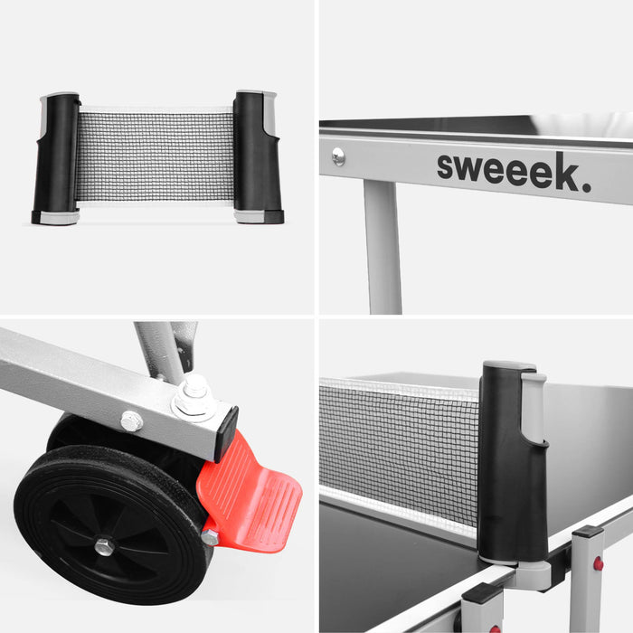 Tavolo da ping pong per esterni pieghevole con 2 racchette e 3