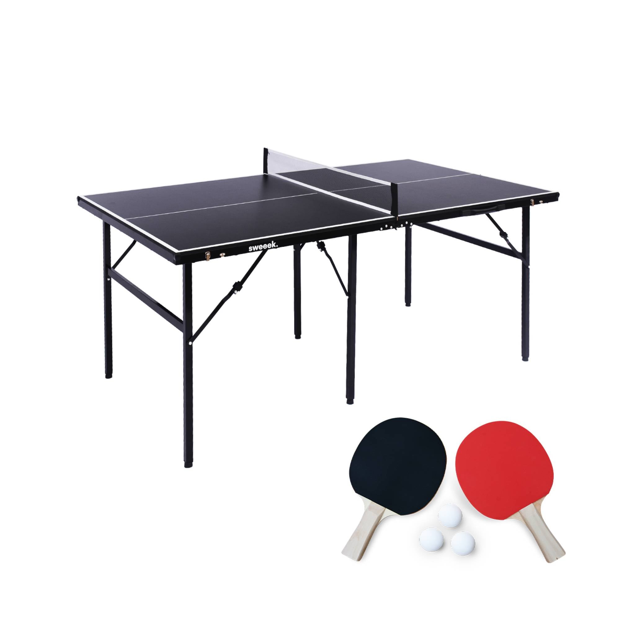 Tavolo da ping pong per esterni con 2 racchette e 3 palline, 180cm,