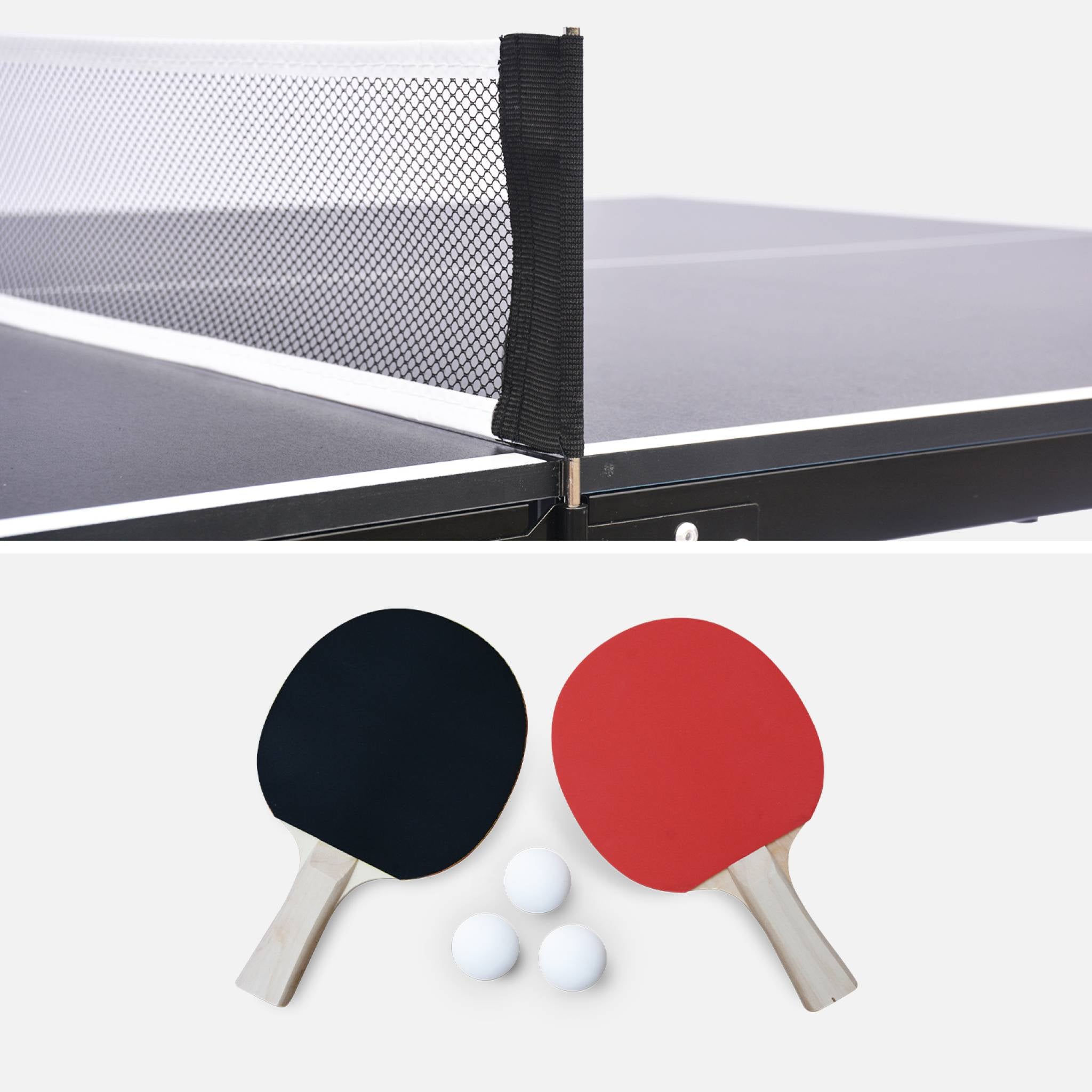 Tavolo da ping pong per esterni con 2 racchette e 3 palline, 180cm,