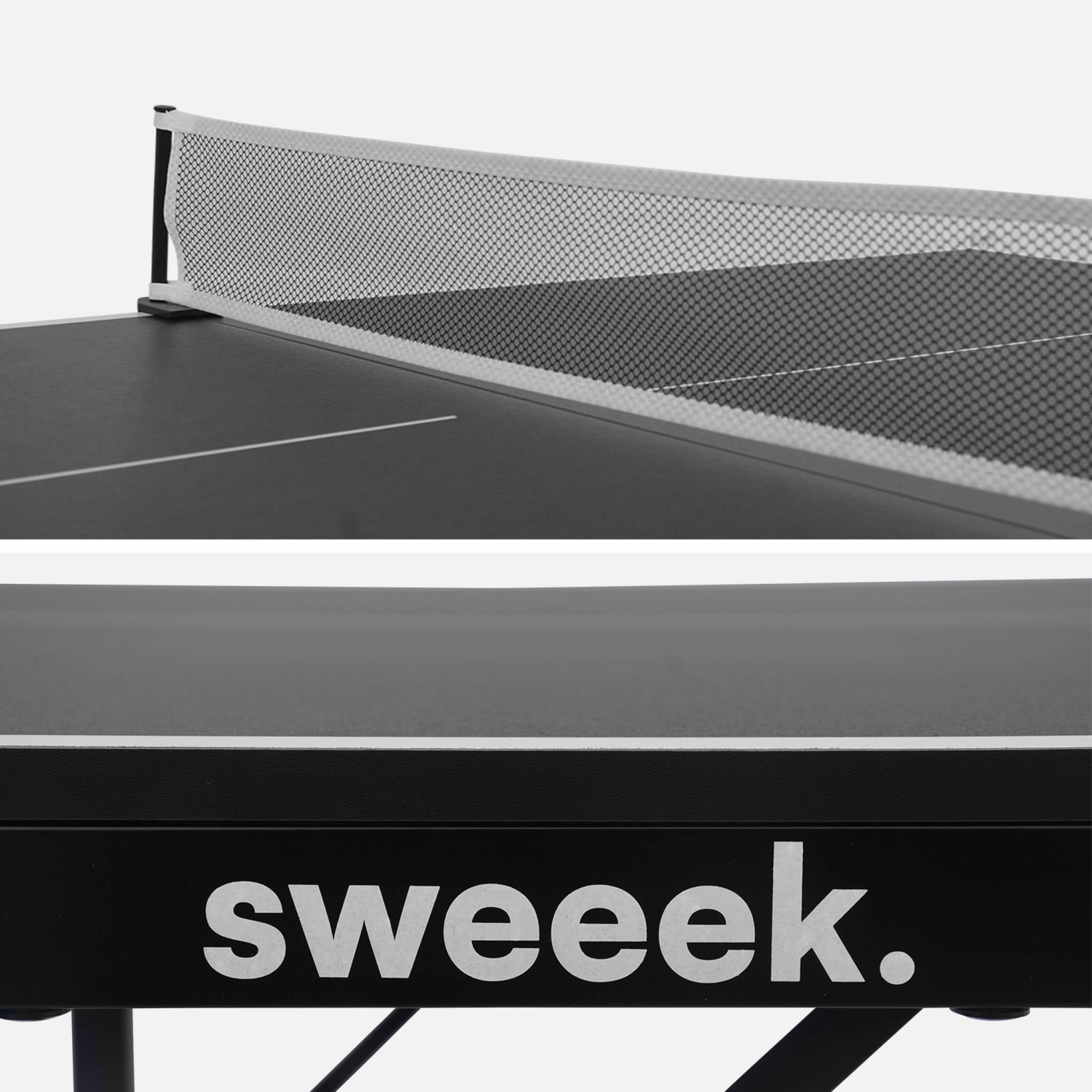 Mini tavolo da ping pong pieghevole per interni con 2 racchette e 3