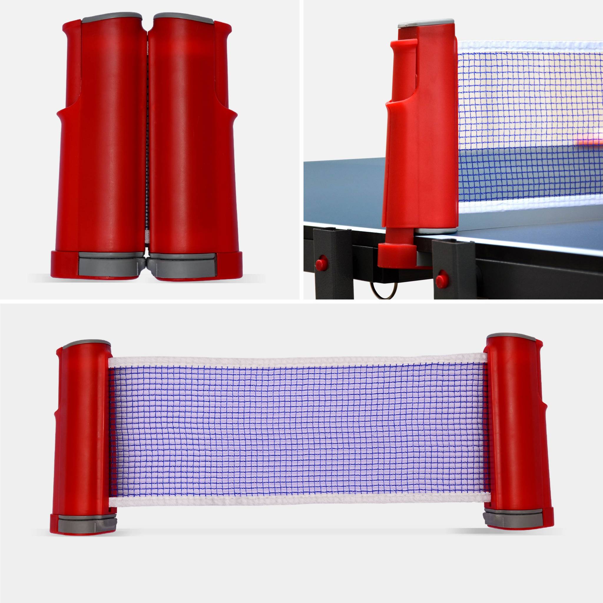 Tavolo da ping pong pieghevole da interno con 4 racchette e 6 palline,