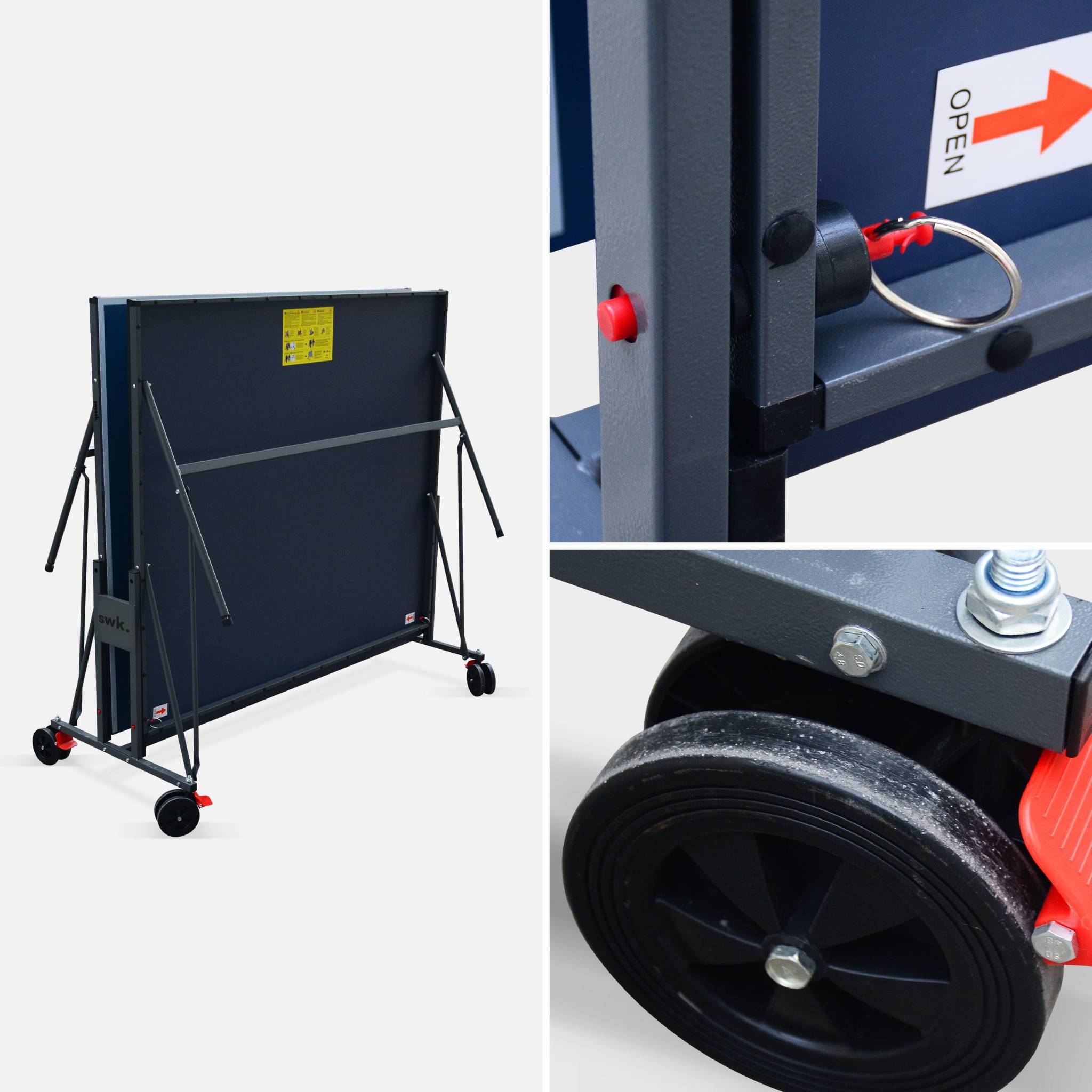 Tavolo da ping pong pieghevole da interno con 4 racchette e 6 palline,