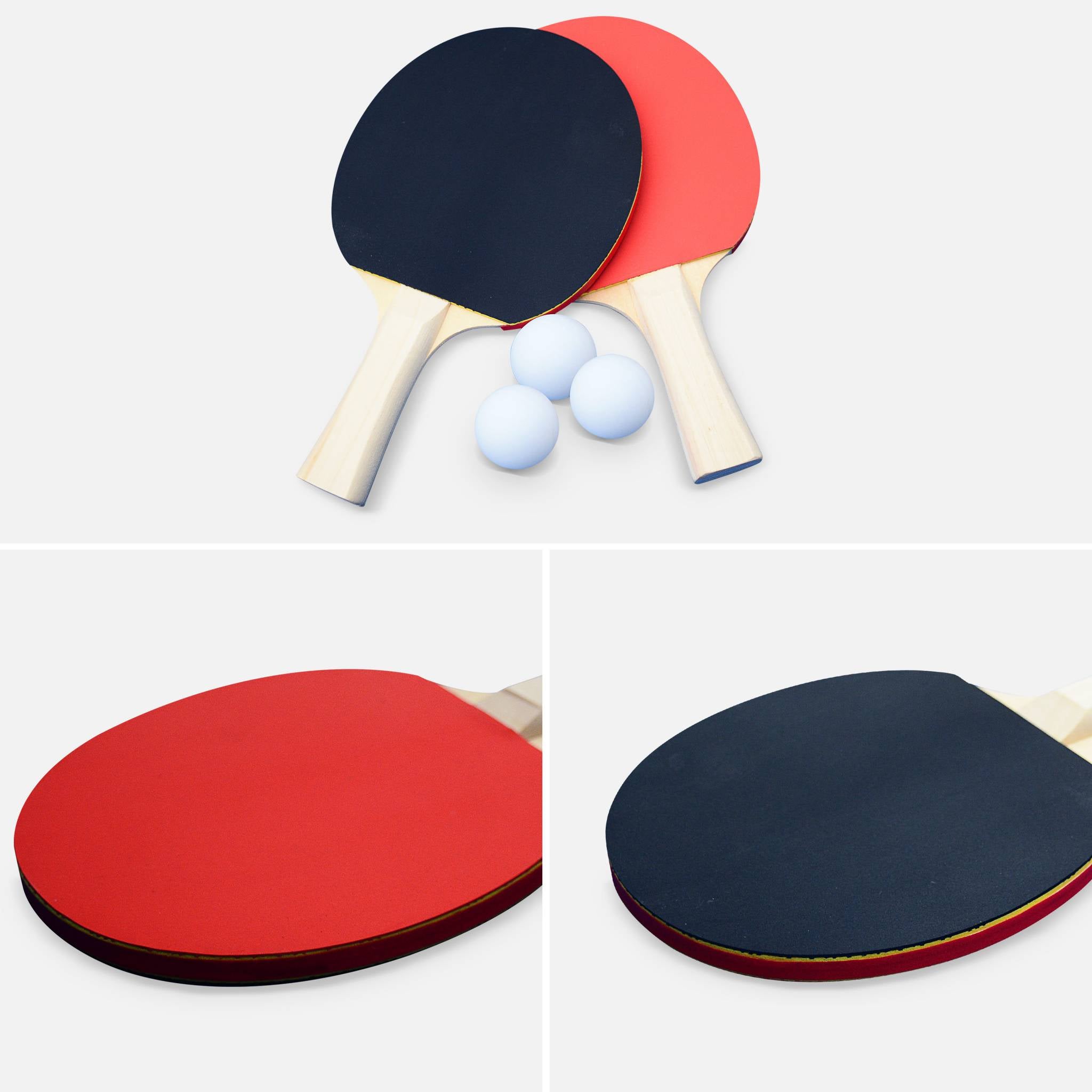 Tavolo da ping pong pieghevole da interno con 4 racchette e 6 palline,