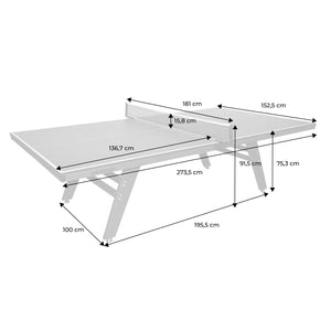 Tavolo da ping pong per interni deluxe con 2 racchette e 3 palline,