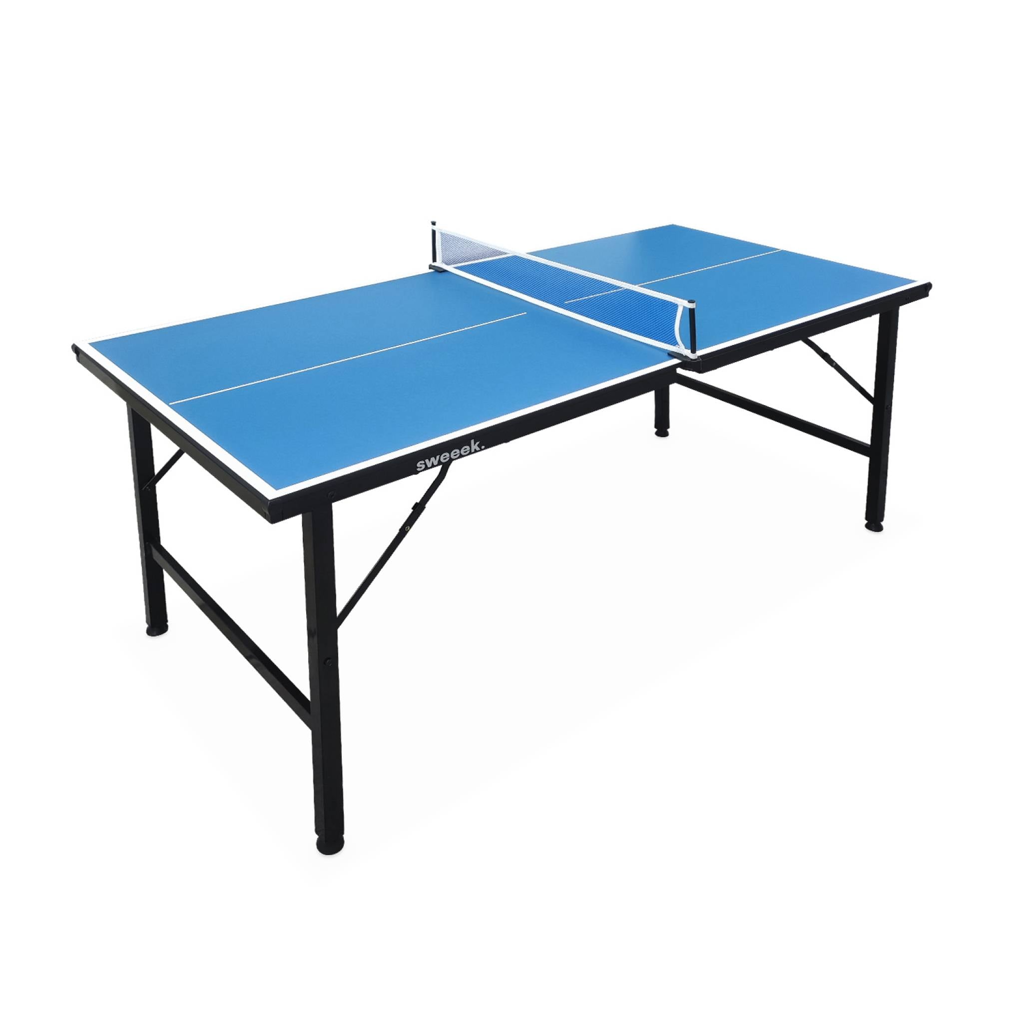 Mini tavolo da ping pong interno pieghevole con 4 racchette e 6