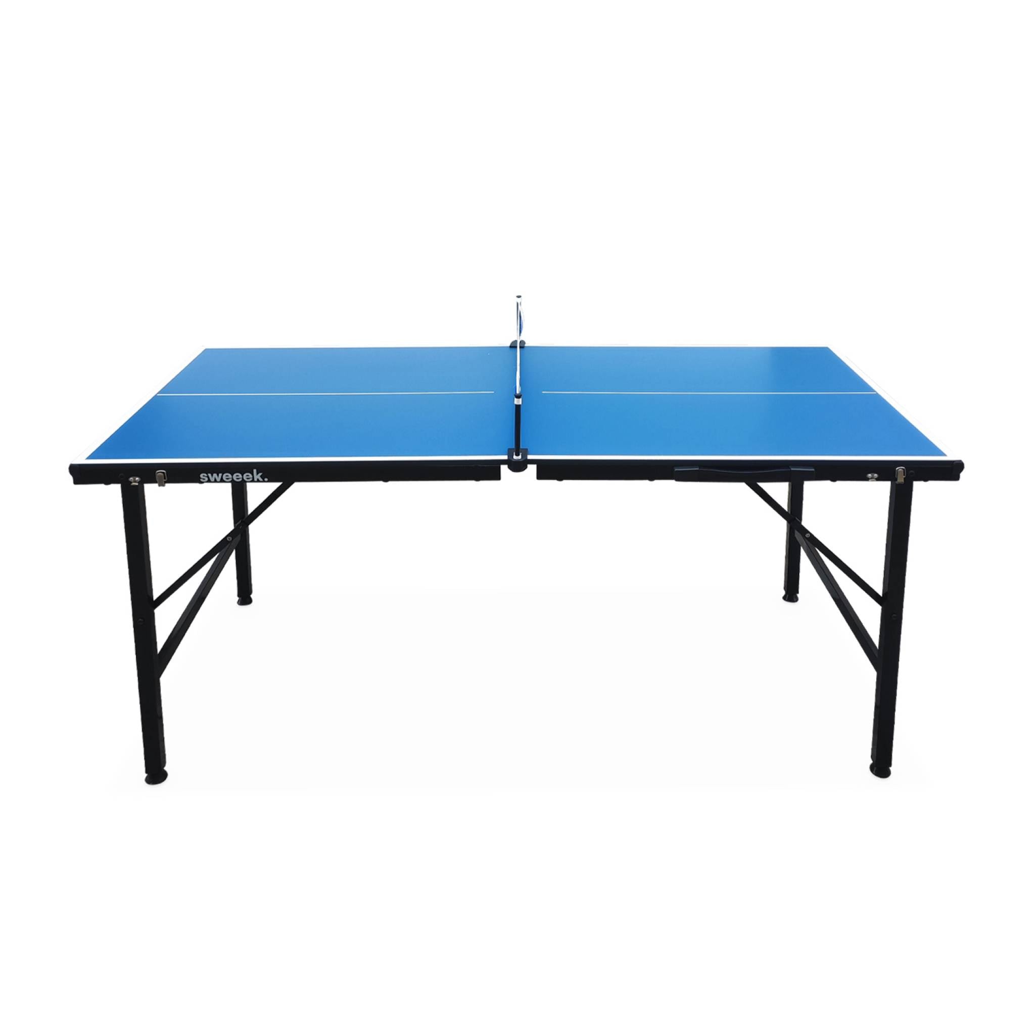 Mini tavolo da ping pong interno pieghevole con 4 racchette e 6