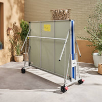 Tavolo da ping pong pieghevole per esterni, 4 racchette e 6 palline,