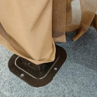 Gazebo da Giardino 3x3m in Alluminio con Zanzariera, Tende Laterali e Tetto Rigido, Marrone