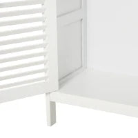 kleankin Mobiletto da Bagno Impermeabile con 2 Ripiani e Armadietto MDF Bianco