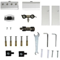 Porta Scorrevole Interna in Vetro Smerigliato e Satinato con Binario B1 e Maniglia per Bagno Cucina Studio Vetro 205x 90x 0,8cm