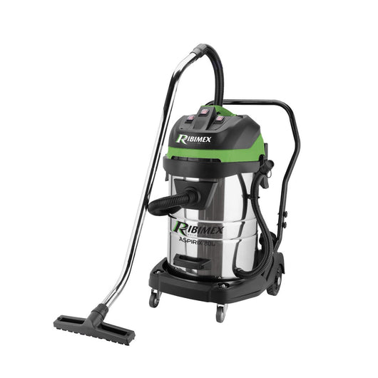 ASPIRATORE ASPIRAPOLVERE SOLIDI ASPIRALIQUIDI BIDONE INOX 80Lt 3x1000W RIBIMEX