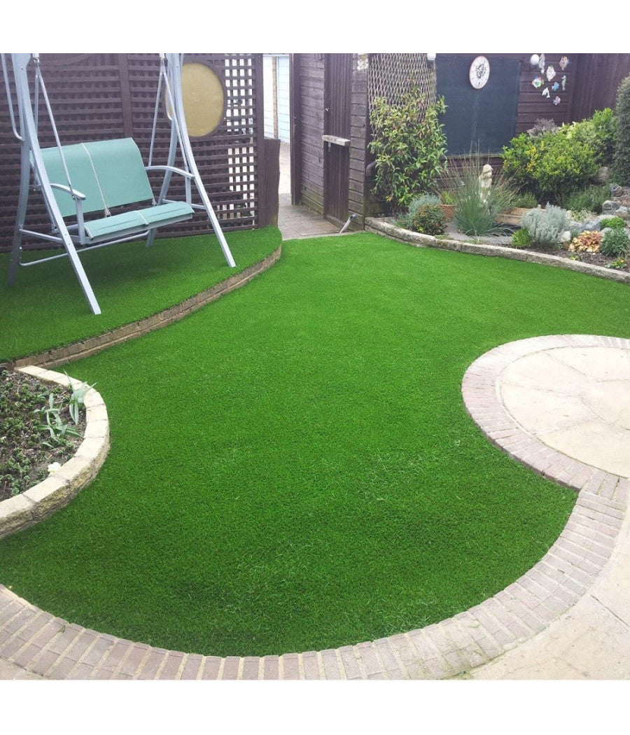 Prato Sintetico 10mm Finta Erba Tappeto Manto Giardino 4 Sfumature Colore 1x25mt         