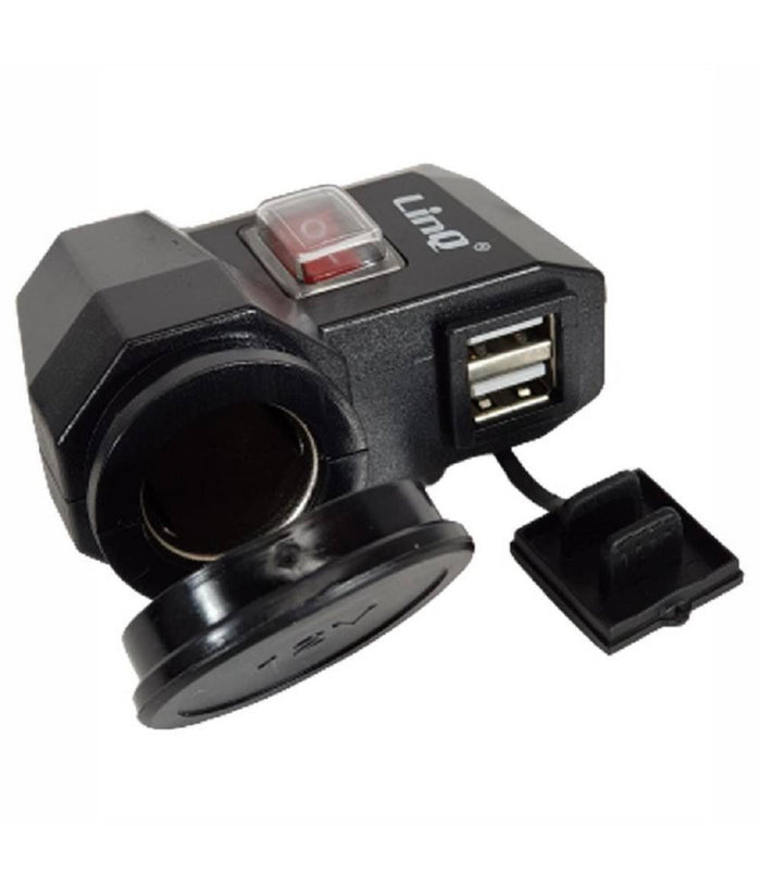 Presa Accedisigari Con Doppia Porta Usb Per Moto Motocicletta Scooter Auto C-2a22         