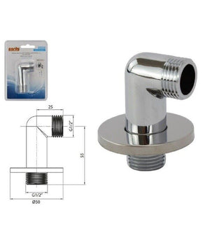 Presa Acqua Curva In Ottone Cromato Per Saliscendi Supporto Per Doccia 59511         