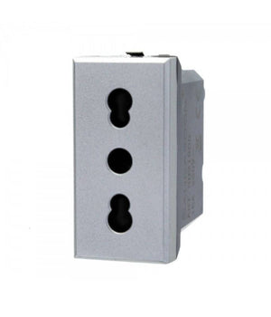 Presa Bipasso 2p+t 10/16a Colore Silver Grigia Compatibile Bticino Axolute         