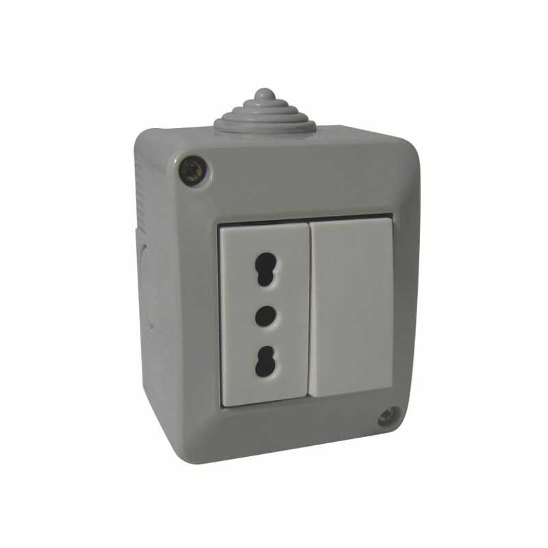 Presa Bipasso Esterna + Deviatore