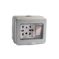 Presa Bipasso+Schuko Esterna + Deviatore Sportello