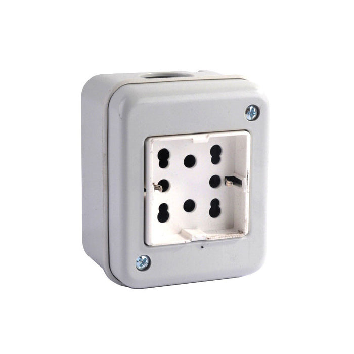 Presa Bipasso+Schuko Esterna Doppia