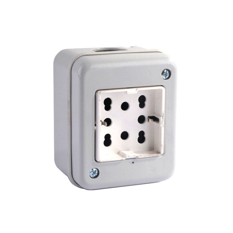 Presa Bipasso+Schuko Esterna Doppia