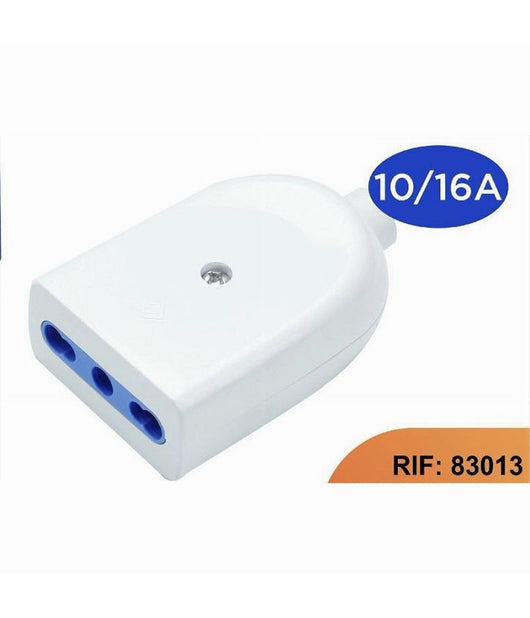 Presa Bivalente P17/11 Elettrica Bipasso 2p+t 10a/16a 250v Max 1500w Bianco 83013         