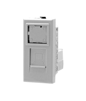Presa Dati Connettore Rj45 Cat5e Bianco Coperchio Compatibile Bticino Axolute         